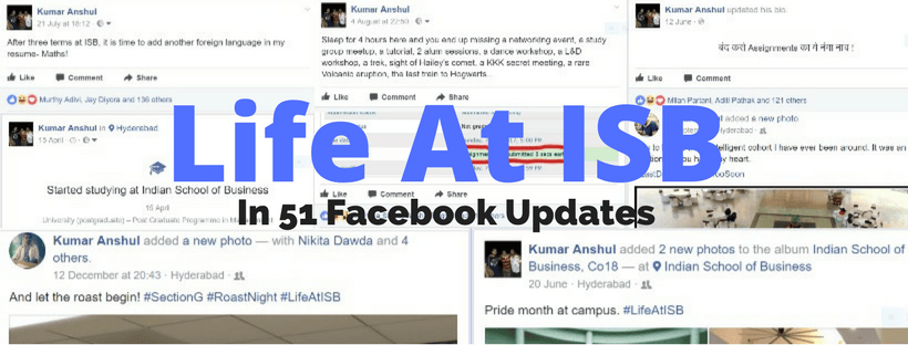 Life at ISB in 51 Facebook Updates